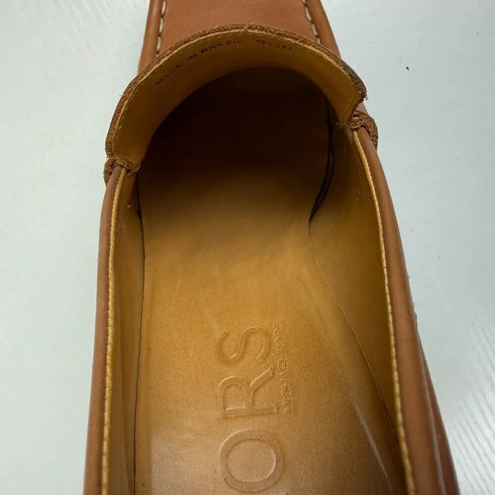 Michael Kors Brown Leather Wedge Loafers